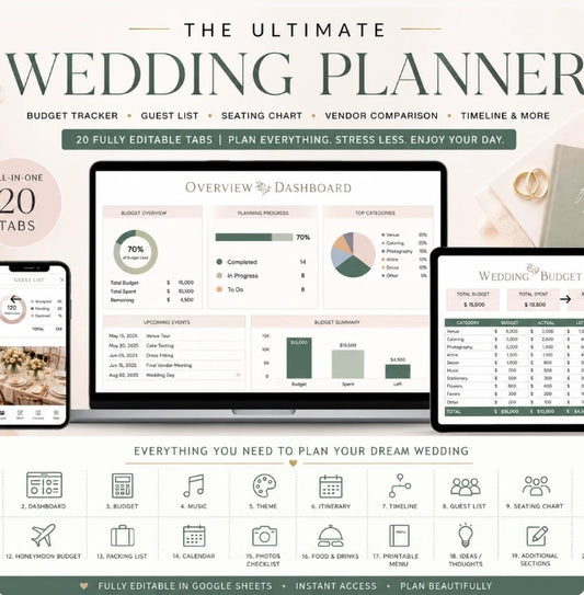 Ultimate Wedding Planner | Budget, Guest List, Seating Chart, Vendors & More